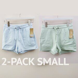 LIV Outdoor Life Integrity Earth 2-Pack Sweat Shorts Blue and Green (S) NWT!